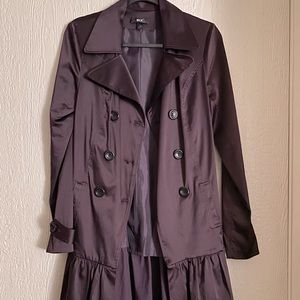Purple satiny trench coat size 6-8